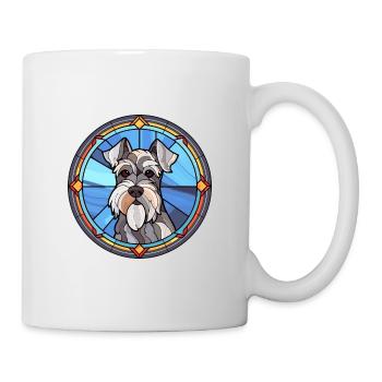 Mittelschnauzer Hunderasse Buntglas Bunt W - Tasse - Weiß - Rechts