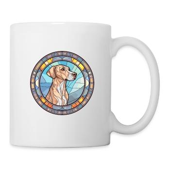 Mountain Cur Dog Breed Stained Glass Colorful Wate - Mug - white - Right