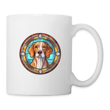 Moscow Watchdog Dog Breed Stained Glass Colorful W - Mug - white - Right