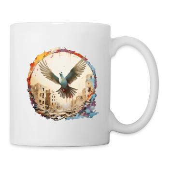 Friedenstaube - gegen Krieg, für Frieden - Tasse - Weiß - Rechts