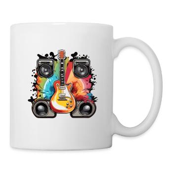 Rock n roll / Guitare / Musique / Instrument - Mug blanc - blanc - Droite