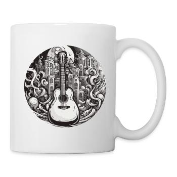 Rock n roll / Guitare / Musique / Instrument - Mug blanc - blanc - Droite