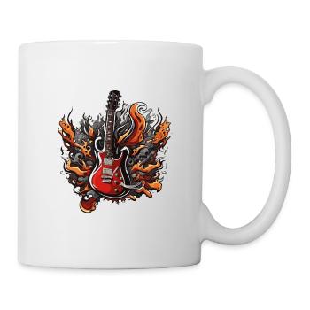Rock n roll / Guitare / Musique / Instrument - Mug blanc - blanc - Droite
