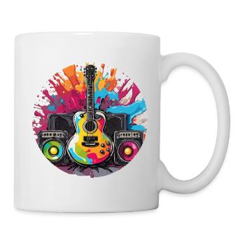 Rock n roll / Guitare / Musique / Instrument - Mug blanc - blanc - Droite