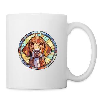 Plott chien chien race vitrail coloré eau - Mug blanc - blanc - Droite