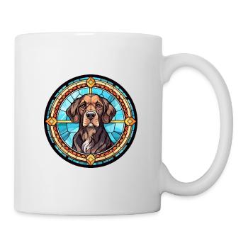 Portugiesischer Wachhund Rasse Buntglas Colorf - Tasse - Weiß - Rechts