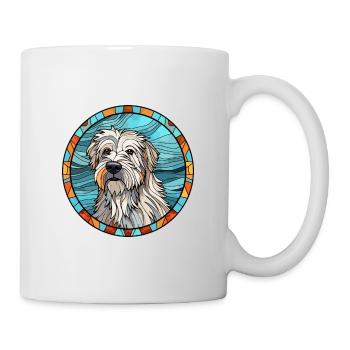 Chien de berger des Pyrénées chien race vitrail coloré - Mug blanc - blanc - Droite