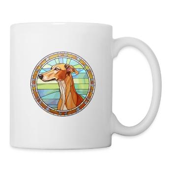 Rampur lévrier chien race vitrail coloré - Mug blanc - blanc - Droite