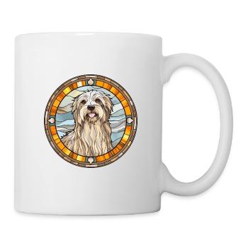 Berger des Pyrénées chien race vitrail coloré - Mug blanc - blanc - Droite