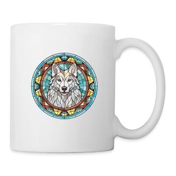 Saarloos Wolfhund Hunderasse Buntglas Bunt - Tasse - Weiß - Rechts