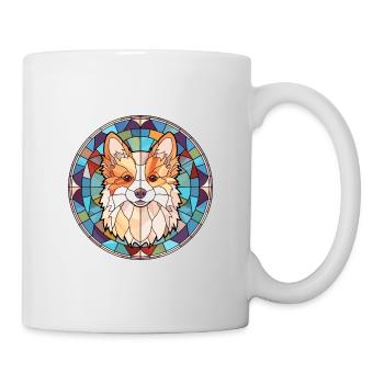 Spitz nordique chien race vitrail coloré Wate - Mug blanc - blanc - Droite