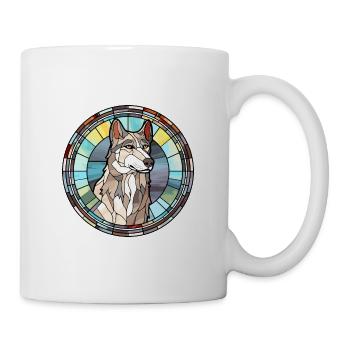 Northern Inuit Dog Breed Stained Glass Colorful Wa - Mug - white - Right