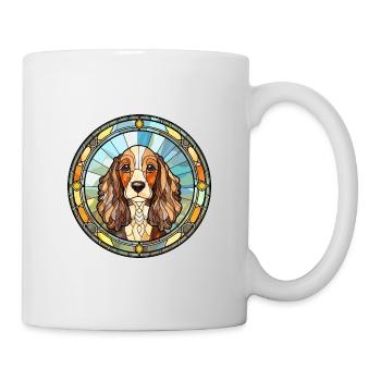 Picardie Spaniel Hunderasse Buntglas Bunt W - Tasse - Weiß - Rechts