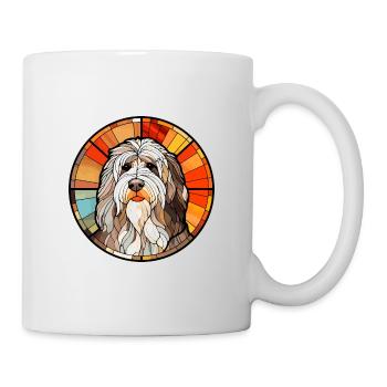 Polish Lowland Sheepdog Dog Breed Stained Glass Co - Mug - white - Right