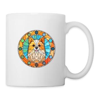 Pommersche Hunderasse Buntes Glas Buntes Wasser - Tasse - Weiß - Rechts