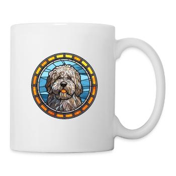 Puli chien race vitrail aquarelle colorée - Mug blanc - blanc - Droite