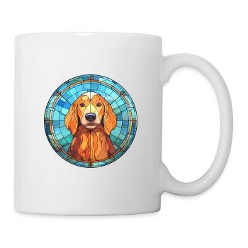 Saarlooswolfhond Dog Breed Stained Glass Colorful - Mug - white - Right