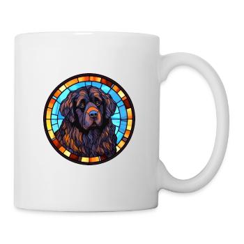 Newfoundland Dog Breed Stained Glass Colorful Wate - Mug - white - Right