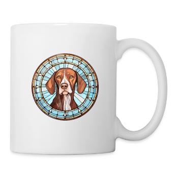 Vieux chien d’arrêt danois race vitrail Colorfu - Mug blanc - blanc - Droite