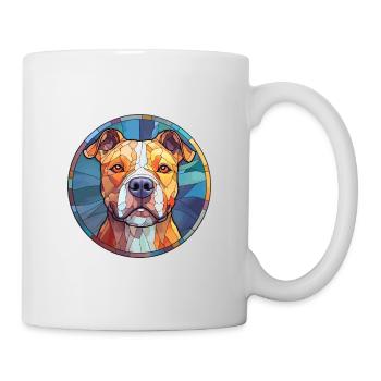 Pitbull Dog Breed Stained Glass Colorful Watercolo - Mug - white - Right