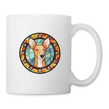 Podenco Canario Dog Breed Stained Glass Colorful W - Mug - white - Right