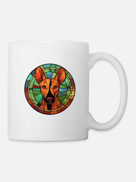 Podenco Ibicenco Hunderasse Buntes Glas Bunt - Tasse - Weiß