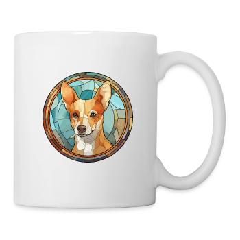 Portugiesische Podengo-Hunderasse Buntglas Colorfu - Tasse - Weiß - Rechts