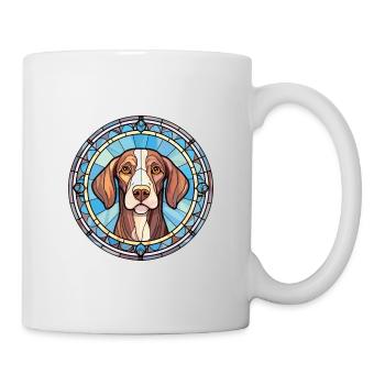 Chien d’arrêt portugais race vitrail Colorfu - Mug blanc - blanc - Droite