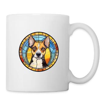 Rat Terrier Dog Breed Stained Glass Colorful Water - Mug - white - Right