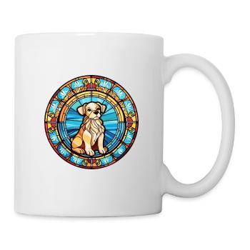 Russe jouet chien race vitrail coloré eau - Mug blanc - blanc - Droite