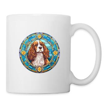 Saint Usuge Spaniel Hunderasse Buntglas Farbe - Tasse - Weiß - Rechts