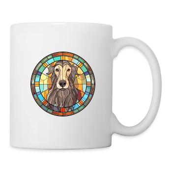 Scottish Deerhound Dog Breed Stained Glass Colorfu - Mug - white - Right