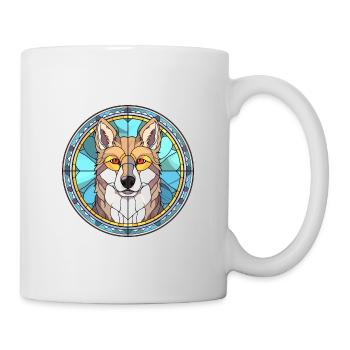 Sibérien Laika chien race vitrail coloré Wa - Mug blanc - blanc - Droite