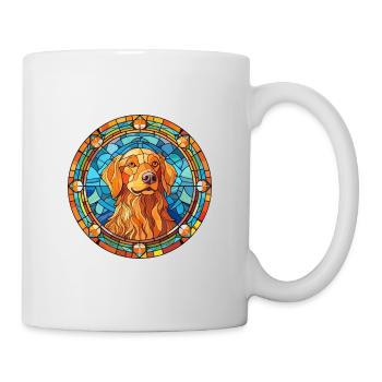 Slovensky Kopov Dog Breed Stained Glass Colorful W - Mug - white - Right