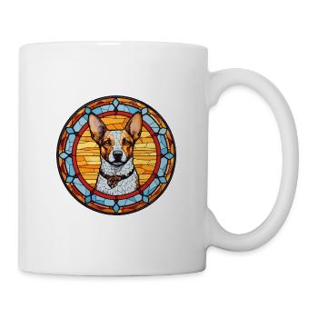 St. Miguel Cattle Dog Rasse Buntes Glas Bunt - Tasse - Weiß - Rechts