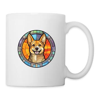 Suédois Vallhund chien race vitrail coloré - Mug blanc - blanc - Droite