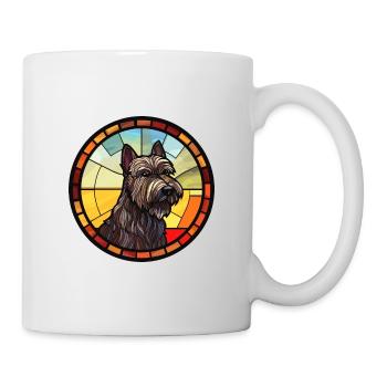 Scottish Terrier Dog Breed Stained Glass Colorful - Mug - white - Right