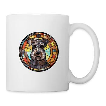 Standard Schnauzer Hunderasse Buntglas Colorfu - Tasse - Weiß - Rechts