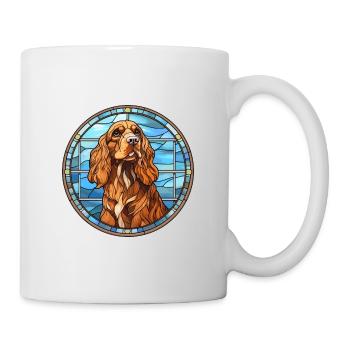 Sussex épagneul chien race vitrail coloré Wa - Mug blanc - blanc - Droite