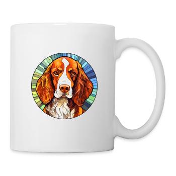Welsh Springer Spaniel chien race vitrail Col - Mug blanc - blanc - Droite