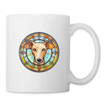 Whippet chien race vitrail coloré Watercolo - Mug blanc - blanc - Droite