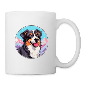 Aidi race de chien dessin animé Kawaii aquarelle - Mug blanc - blanc - Droite