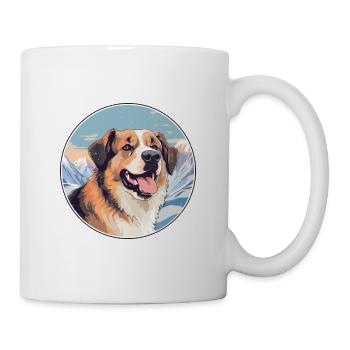Alabai Schäferhund Rasse Cartoon Kawaii Watercolo - Tasse - Weiß - Rechts