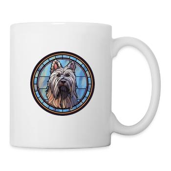 Skye Terrier chien race vitrail coloré Wate - Mug blanc - blanc - Droite