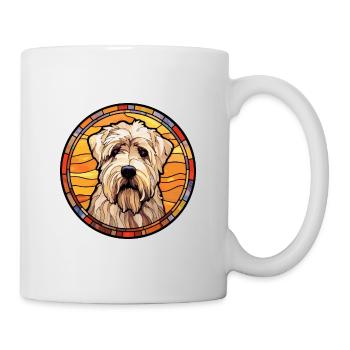 Soft Coated Wheaten Terrier Dog Breed Stained Glas - Mug - white - Right