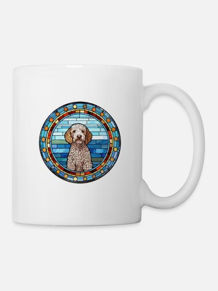 Spanischer Wasserhund Rasse Buntes Glas Wat - Tasse - Weiß