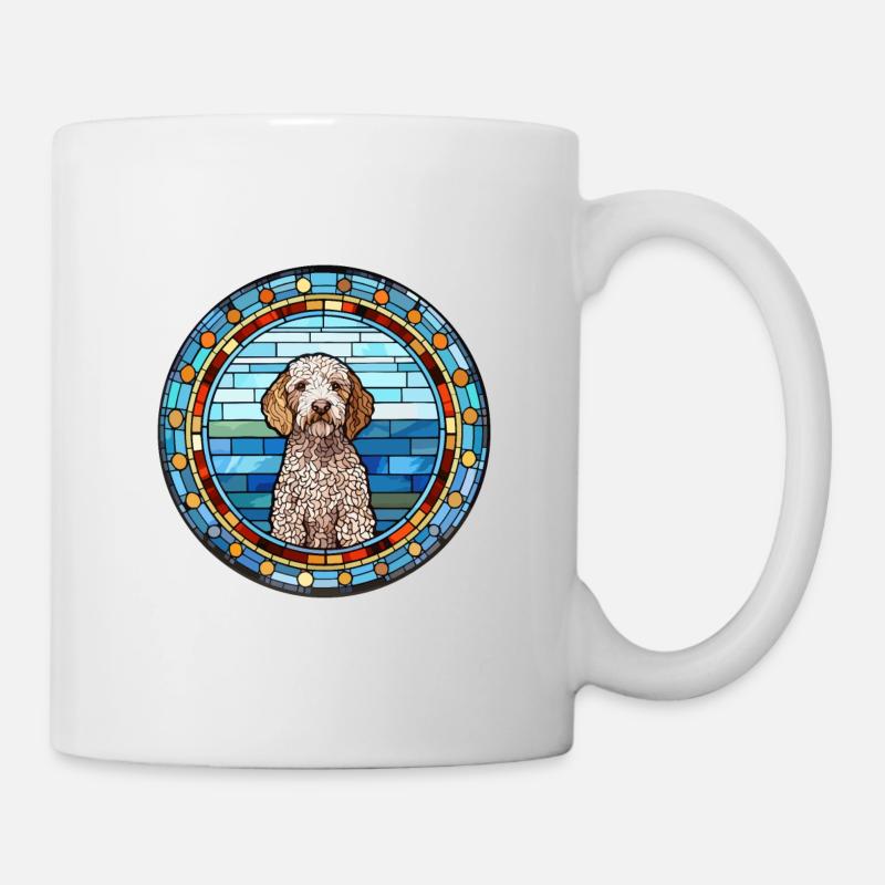 Spanischer Wasserhund Rasse Buntes Glas Wat - Tasse - Weiß