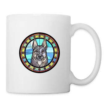 Schwedischer Elchhund Hunderasse Buntes Glas - Tasse - Weiß - Rechts