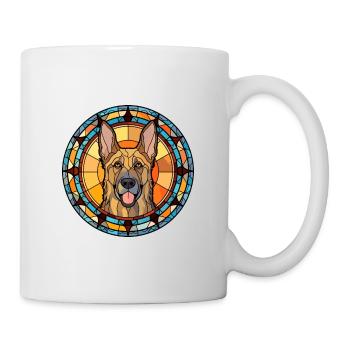 Shepherd Dog Breed Stained Glass Colorful Wa - Mug - white - Right