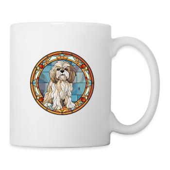 Tibetische Kyi Apso Hunderasse Buntglas Bunt - Tasse - Weiß - Rechts